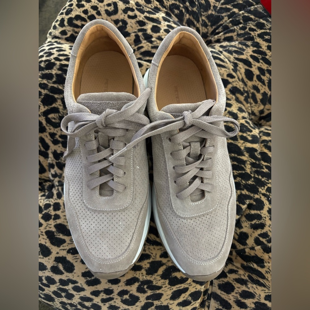Peter Millar Taupe Suede Sneakers